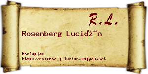 Rosenberg Lucián névjegykártya